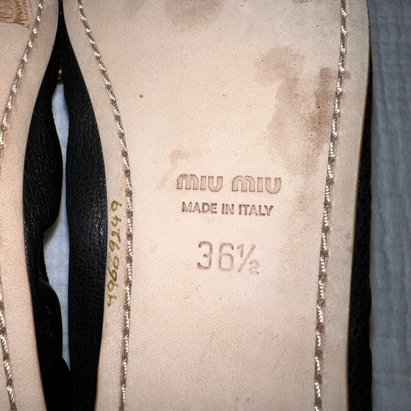 $645 Miu Miu Studded Jewel Leather Flats - STUNNING! Size 36.5 - Picture 6 of 7